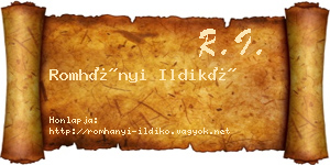 Romhányi Ildikó névjegykártya
